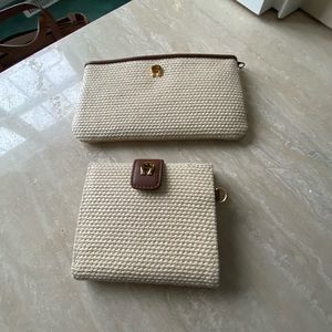 Etienne Aigner Woven Raffia Accessory Set